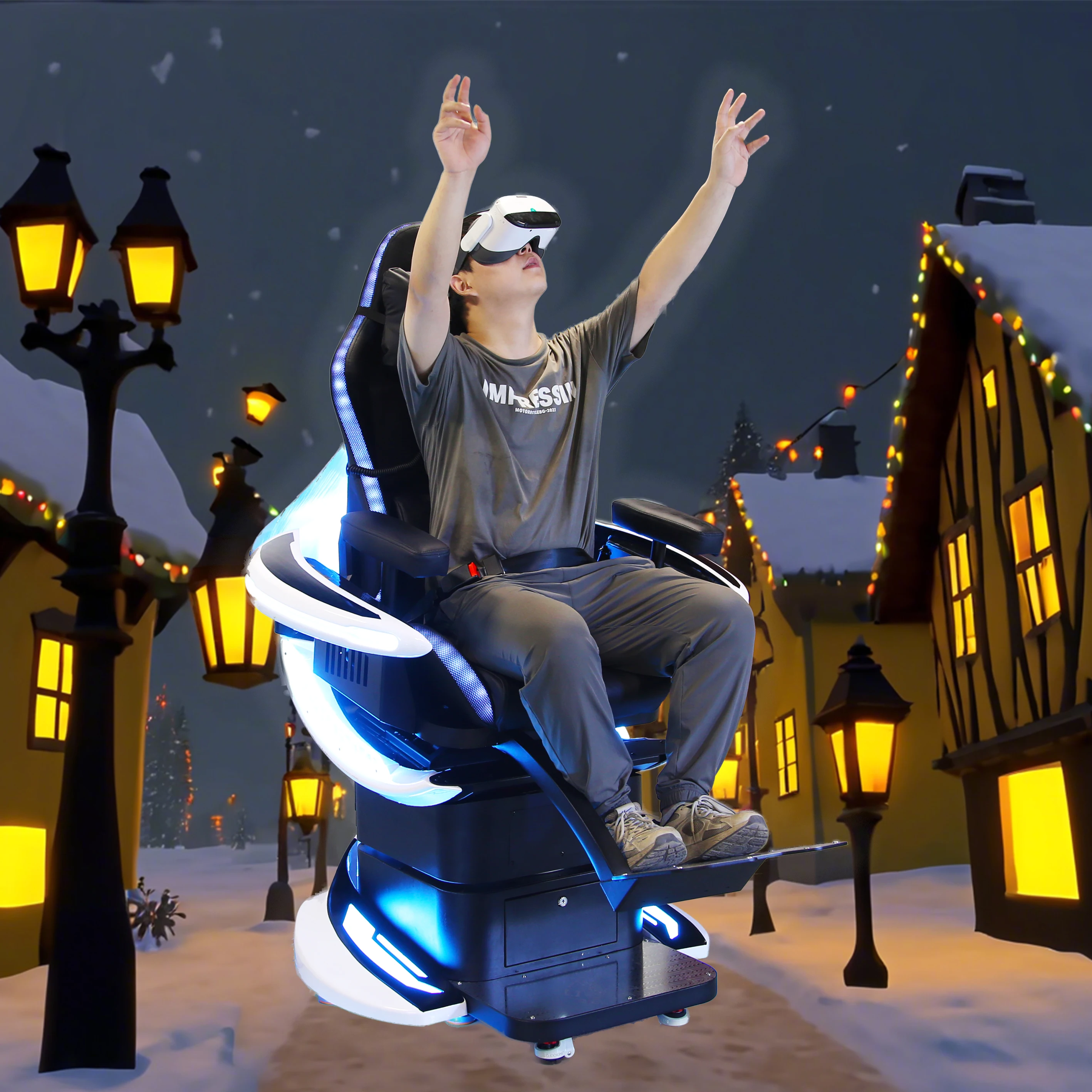 Игровое кресло YHY 9D VR игровое 1 место 360 вращение американские горки игровой автомат симулятор движения виртуальной реальности