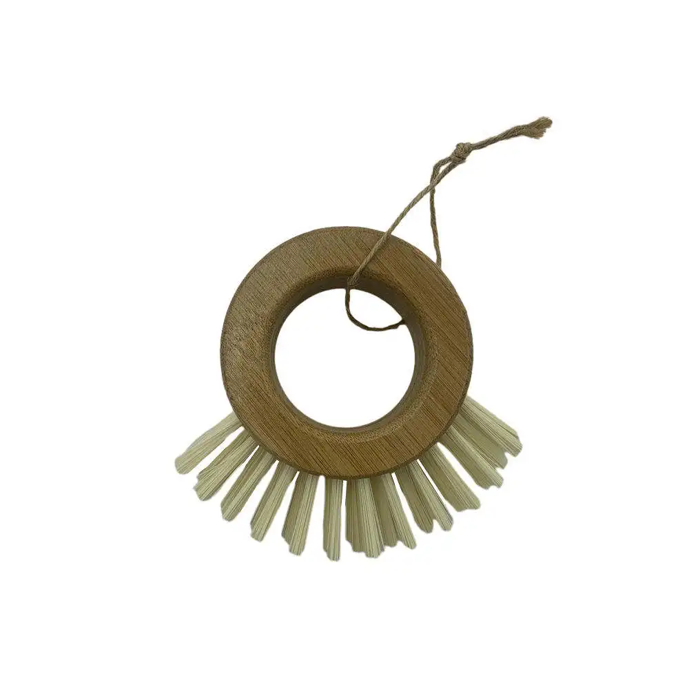 New Product Launch Bamboo Handle Ring Durable Not Moldy Short Handle Round Dish Dishwashing Cleaning Brush