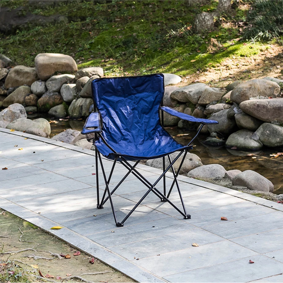 
500D Oxford folding camping chair with Arm Rest Cup Holder, Carrying Storage Bag outdoor Folding chair 