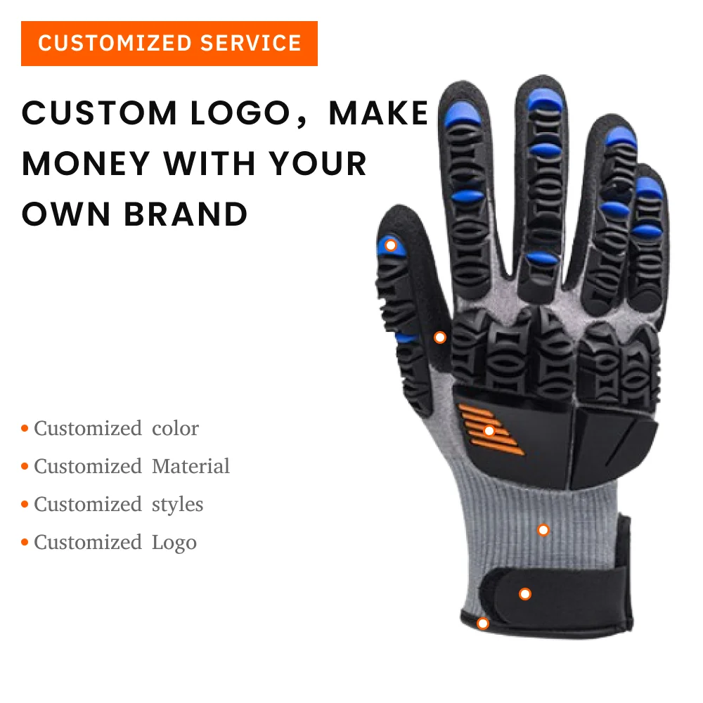 Thinsulate Old School Oil And Gas Safety Cotton Ansi 5 Anti Impact Protective For Gloves 100% Cotton Orange