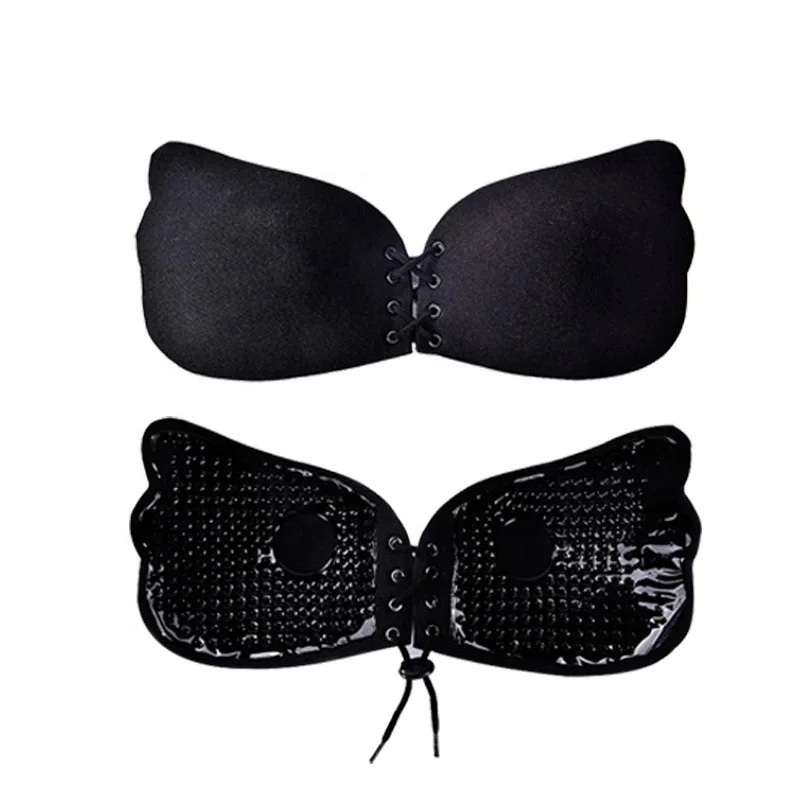 Front Closure Self-Adhesive increase cleavage biological glue Silicone Seamless Strapless sticky Invisible Push up fly Bra 2021