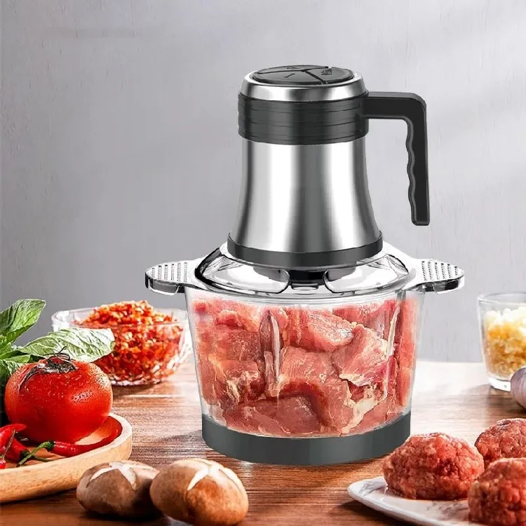 Sokany Electric Meat Grinder Portable Food Processor with Multipurpose Glass Stainless Steel Bowl Homemade Chopper Slicers Parts