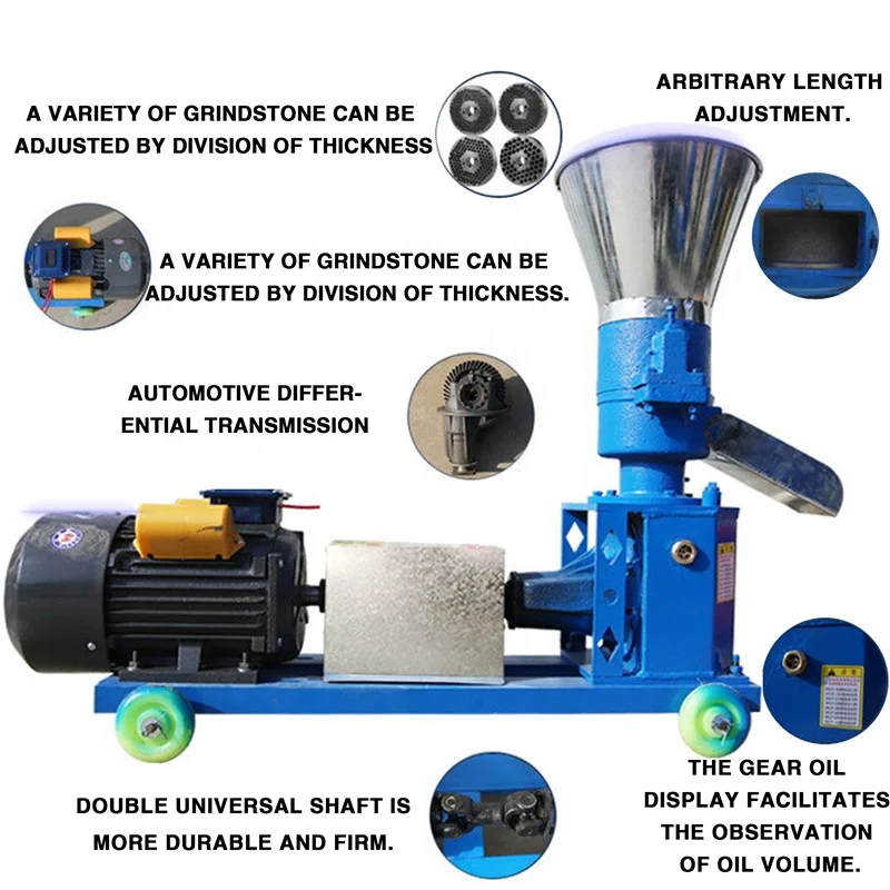 Animal and Poultry Feed Manufacturing Mill Machine Chickens Ducks Geese Food Pelletizer Mini Pellet Making Machine