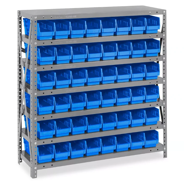 Warehouse Storage Rack Coated Metal Light Duty Garage Shelves