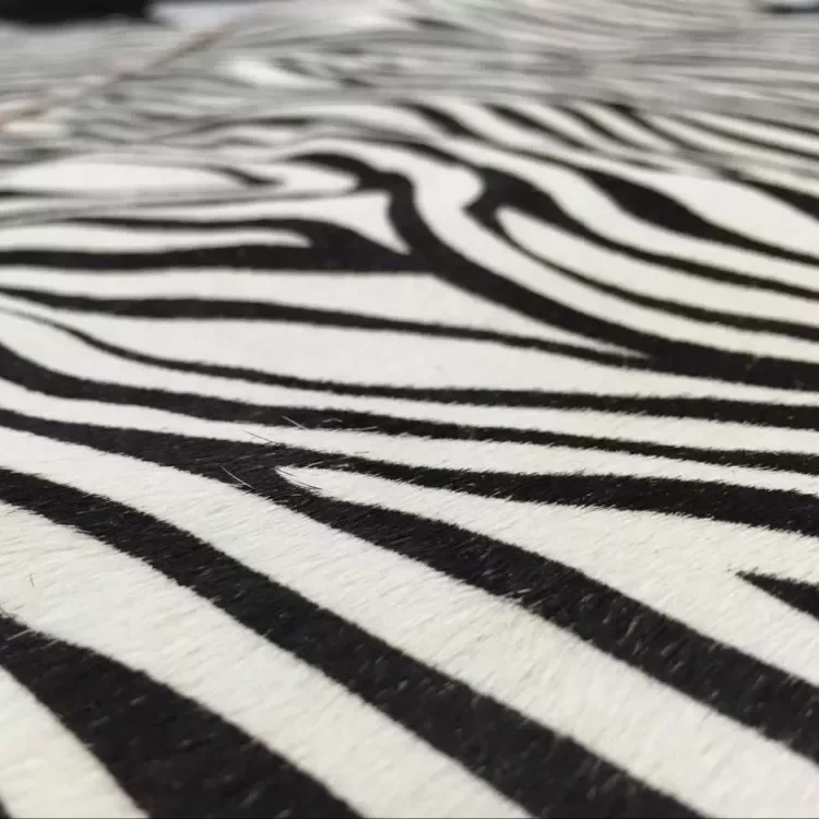 Genuine horse fur fabric zebra stripe black stripe fur fabric for sofa furniture raw material
