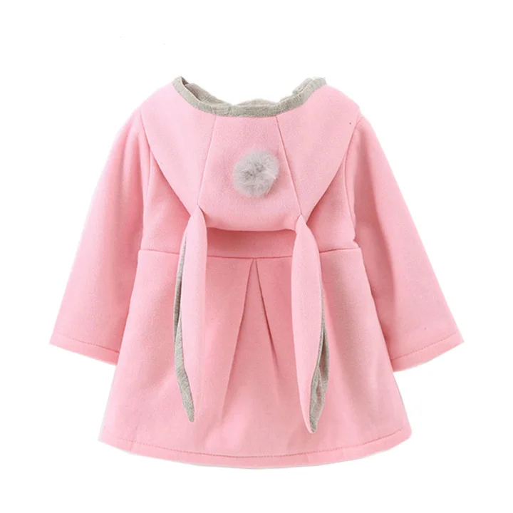 
Cotton Baby Jacket Long Bunny Ears Kids Coat for Girls Cartoon Hooded Infant Autumn Spring Children Outwear Baby Girl Clothes 