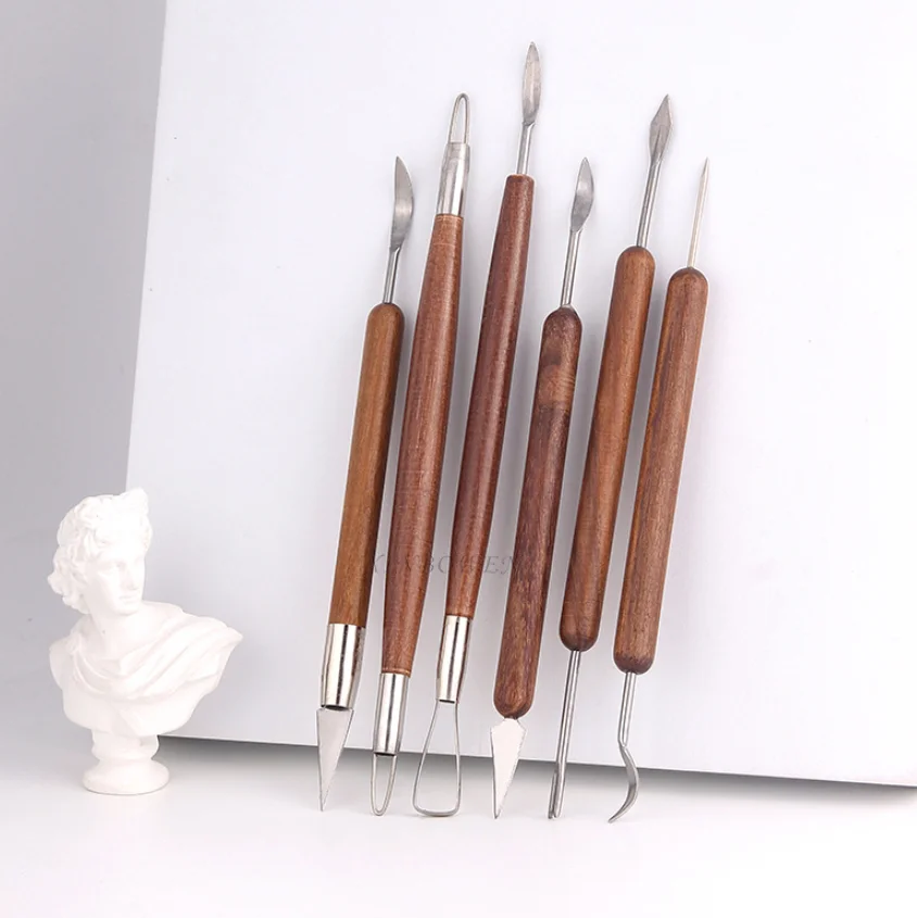 Инструменты для полимерной глины полный набор из 6 предметов инструмент чистки керамической формы изогнутый мягкий вырезания скульптурной экструдера
