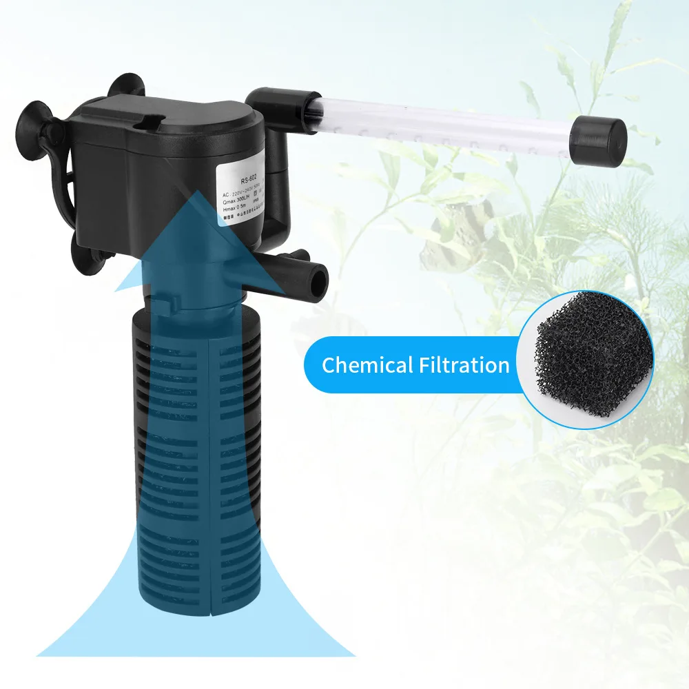 Mini 3-in-1 Rain Shower Aquarium Filter Adjustable Pump Noise Reduction Design Built-in Filter Pump Plastic Small Fish Water Use