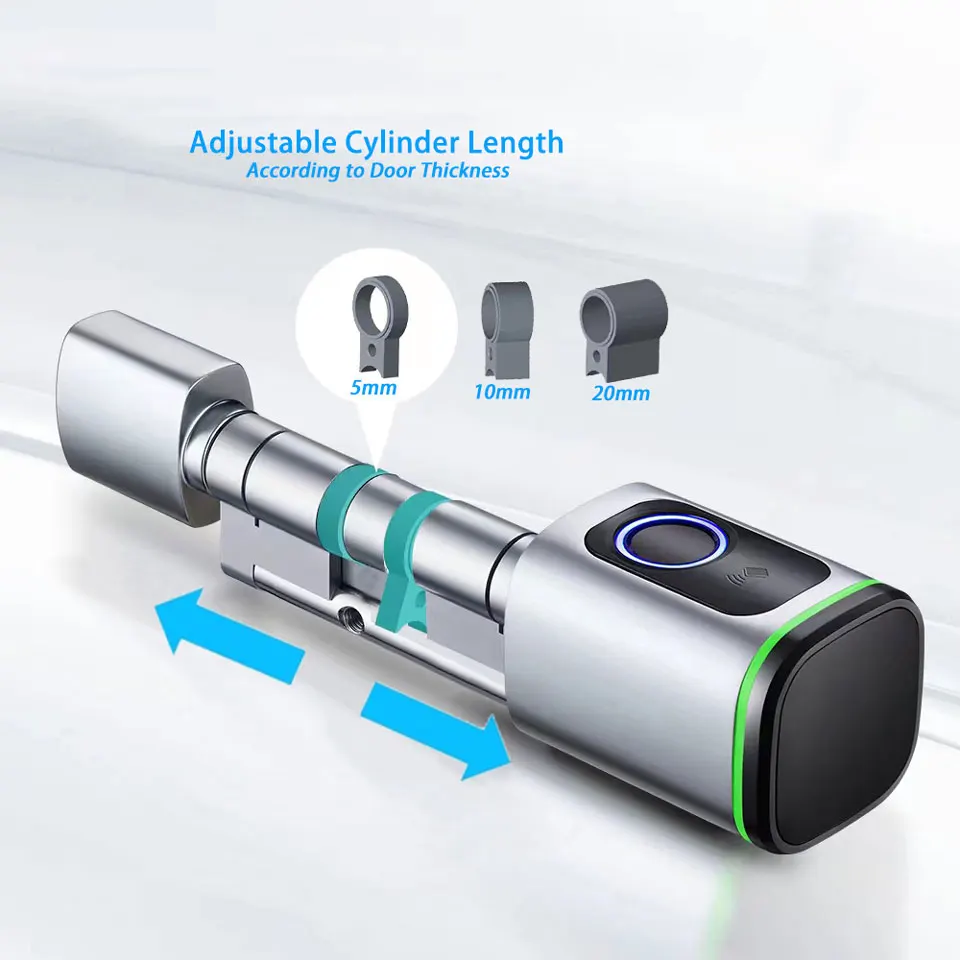 Cylinder Tuya ip65 Smart Lock Cylinder Europe Mortise Smart Lock Keyless Smart Lock Cylinder with Fingerprint