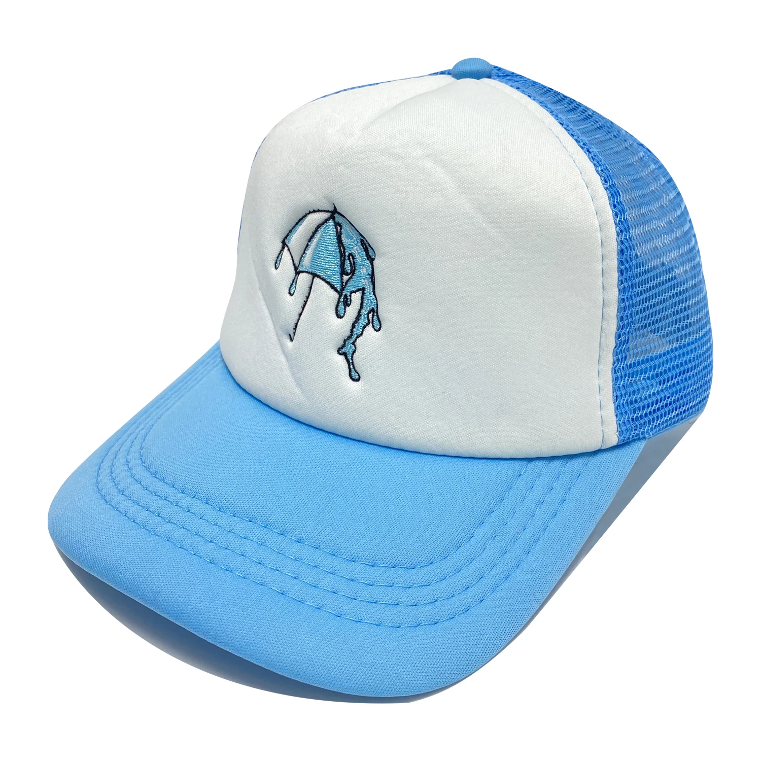 Wholesale Custom 5 Panel Embroidery Trucker Caps Fitted Mesh Hats Breathable Adjustable Baseball Caps Mens