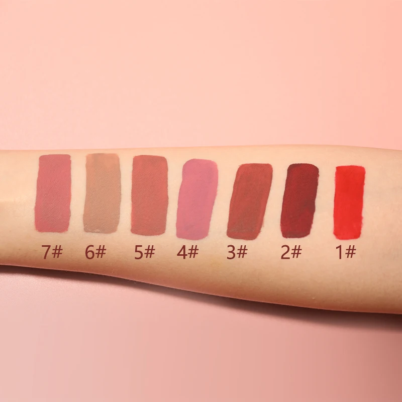 Wholesale Lip Gloss LOW MOQ Red Pink NUDE Matte waterproof long lasting Liquid Lipstick Mini Set