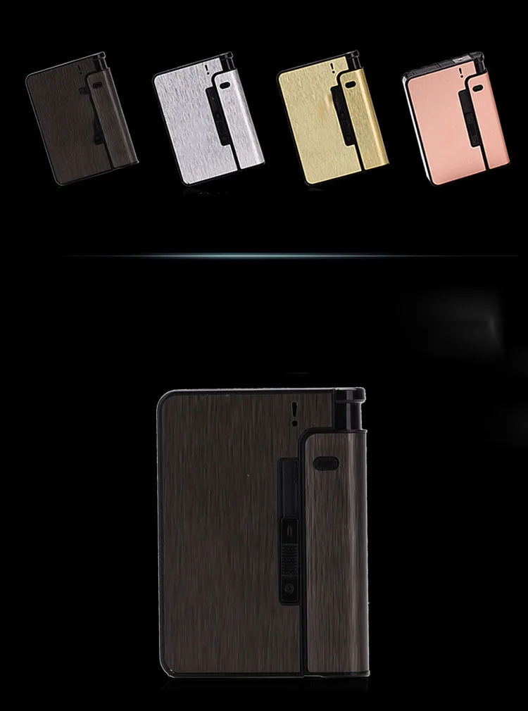 2023 Hot Wholesale Supply Focus Automatic Cigarette Case Lighter Cigarette Case
