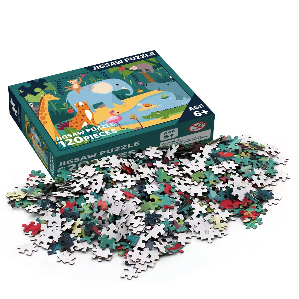 Custom cute illustrated jigsaw puzzle games for kids with low difficulty jigsaw puzzle 10 30 50 100 pieces jigsaw puzzle
