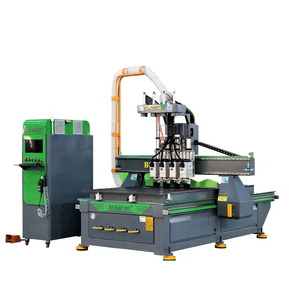multi function wood working machine 3xis 1300*2500 cnc wood cutting machine with 4 spindle