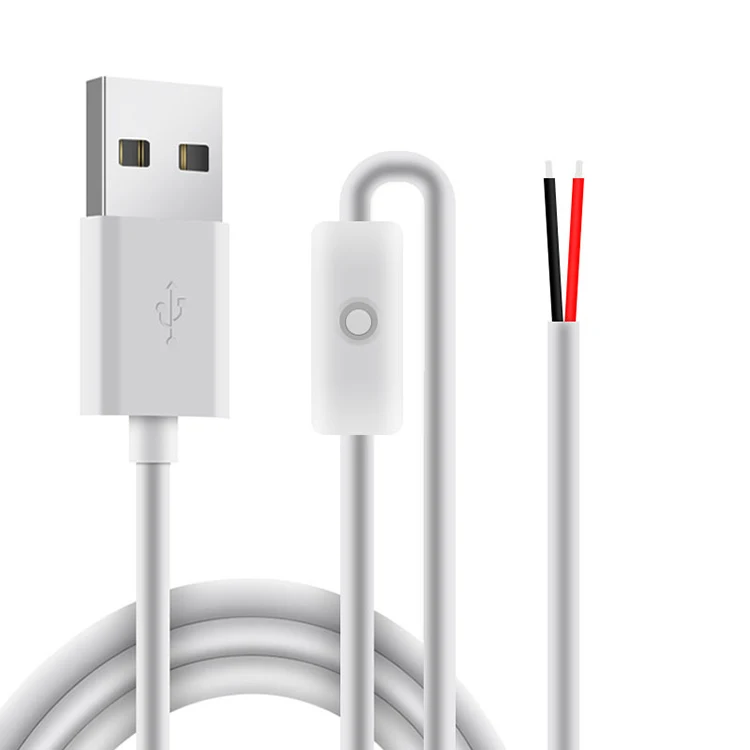 Switch Cable LED Light for Fill Plants Cable with Pure Copper PVC Sheathing Black and White 3.5mm USB Power Cable