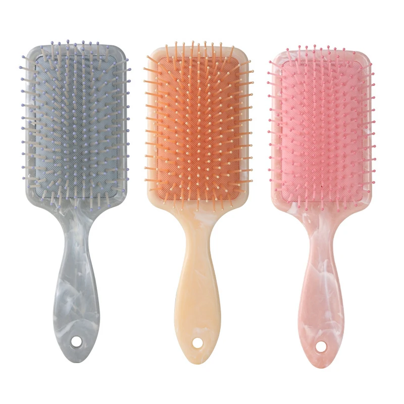 Новинка 2022, массажная квадратная гребень из ацетата с логотипом на заказ, расческа для волос с воздушной подушкой для женщин