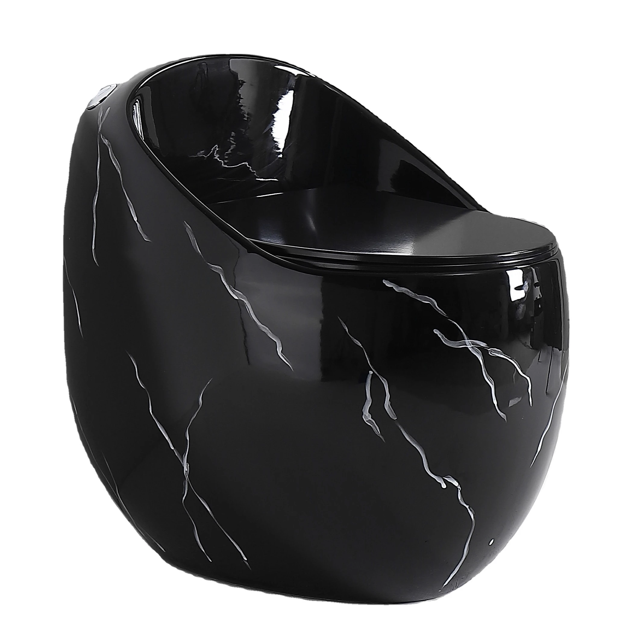 Egg shape wc sanitary ware round floor mounted toilet commode bathroom Marble ceramic siphonic one piece toilet bowl