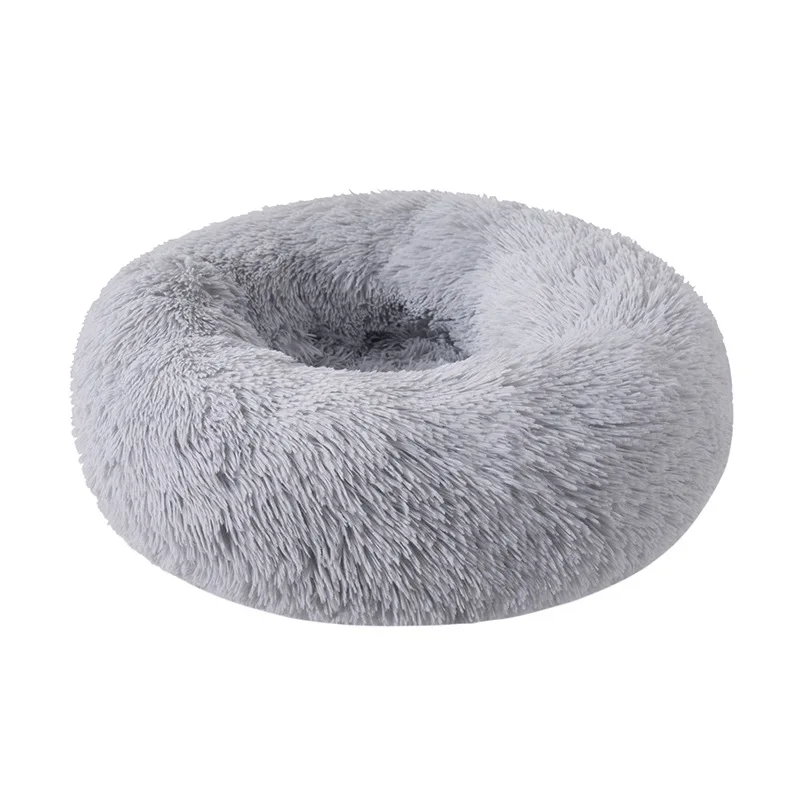 Manufacturer wholesale luxury donut round plush dog pet cat bed
