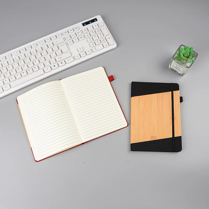 Office Stationery Wooden Cover Journals Diary Notebook Bamboo Fabric Notebooks For Business Writing