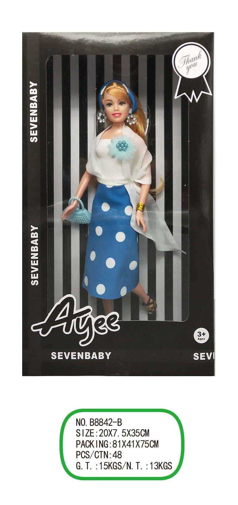 Fashionable 12.5 Inch Beauty Girl Doll Toy With 3d Real Eye Empty Body Doll Set For Girls Gift Toy Doll