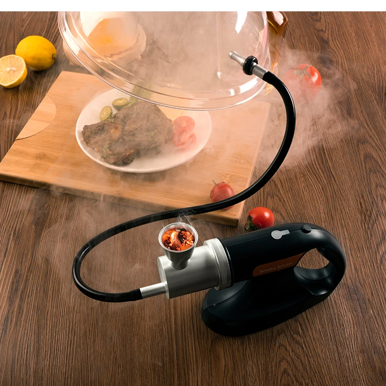 USB Food Smoke Infuser with 4 Flavored Smoking Wood Chips Smoker Kit Cocktail Outdoor Use Household