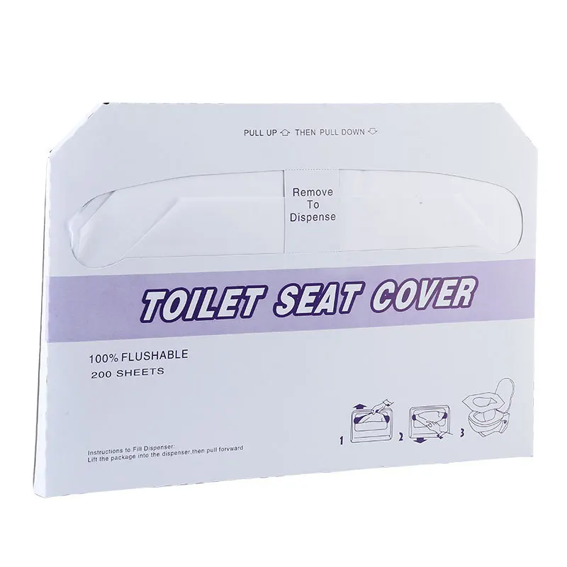Water soluble biodegradable disposable toilet seat cover 1/2 fold original pulp paper 200pcs instant toilet seat cover wholesale