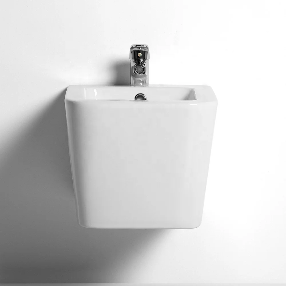 China High Quality Bathroom Ceramic Toilet Bidet Sets Wall Mounted Square Hanging Bidet WC