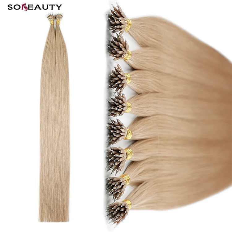 
Wholesale Full Cuticle Aligned Remy Russian Nano Ring Pre Bonded Human Hair Extension Vendors 