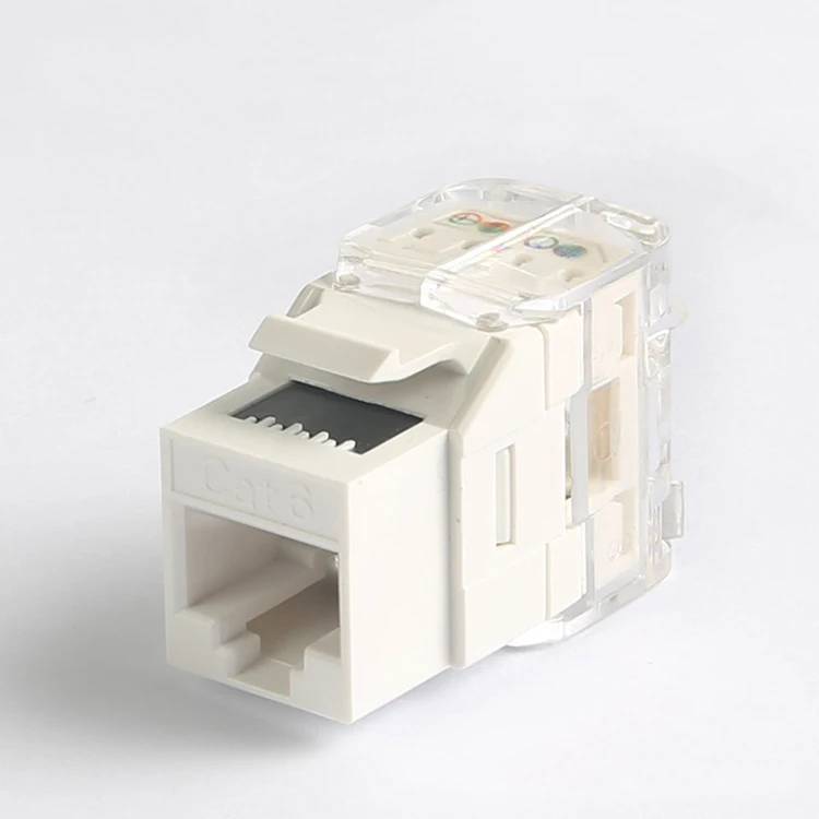 Rj45 Cat5e Cat6 Cat6a Utp 180 Degree Toolless Keystone Jack