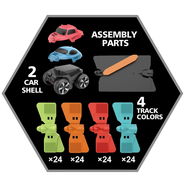 Tempo Toys Amazon Hot Selling Race Glow Toy Car Track With Lights Kids Changeable DIY Racing Rail Track Toy