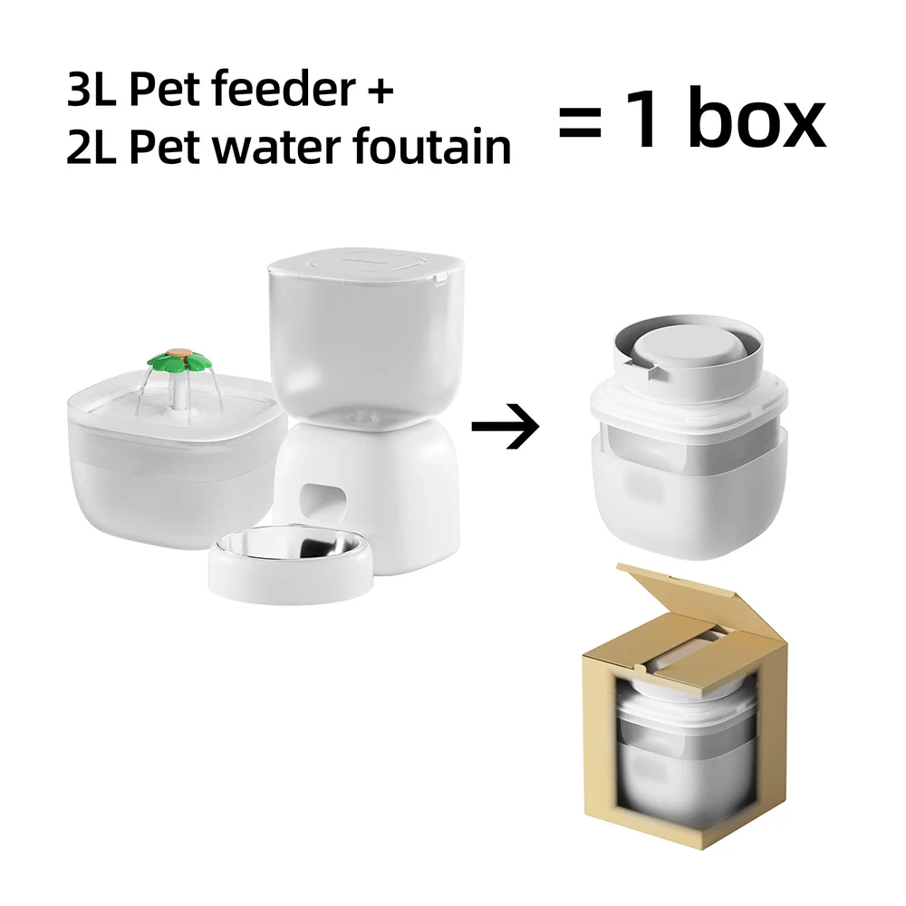 Fanhappy Pet Intelligent Feeder Timed 1-9 Meals Per Day Support Backup Power pet water dispenser set