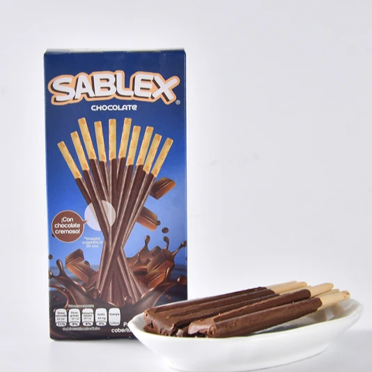 Сладости с черничным клубничным ароматом, с покрытием, шоколадные палочки с печеньем