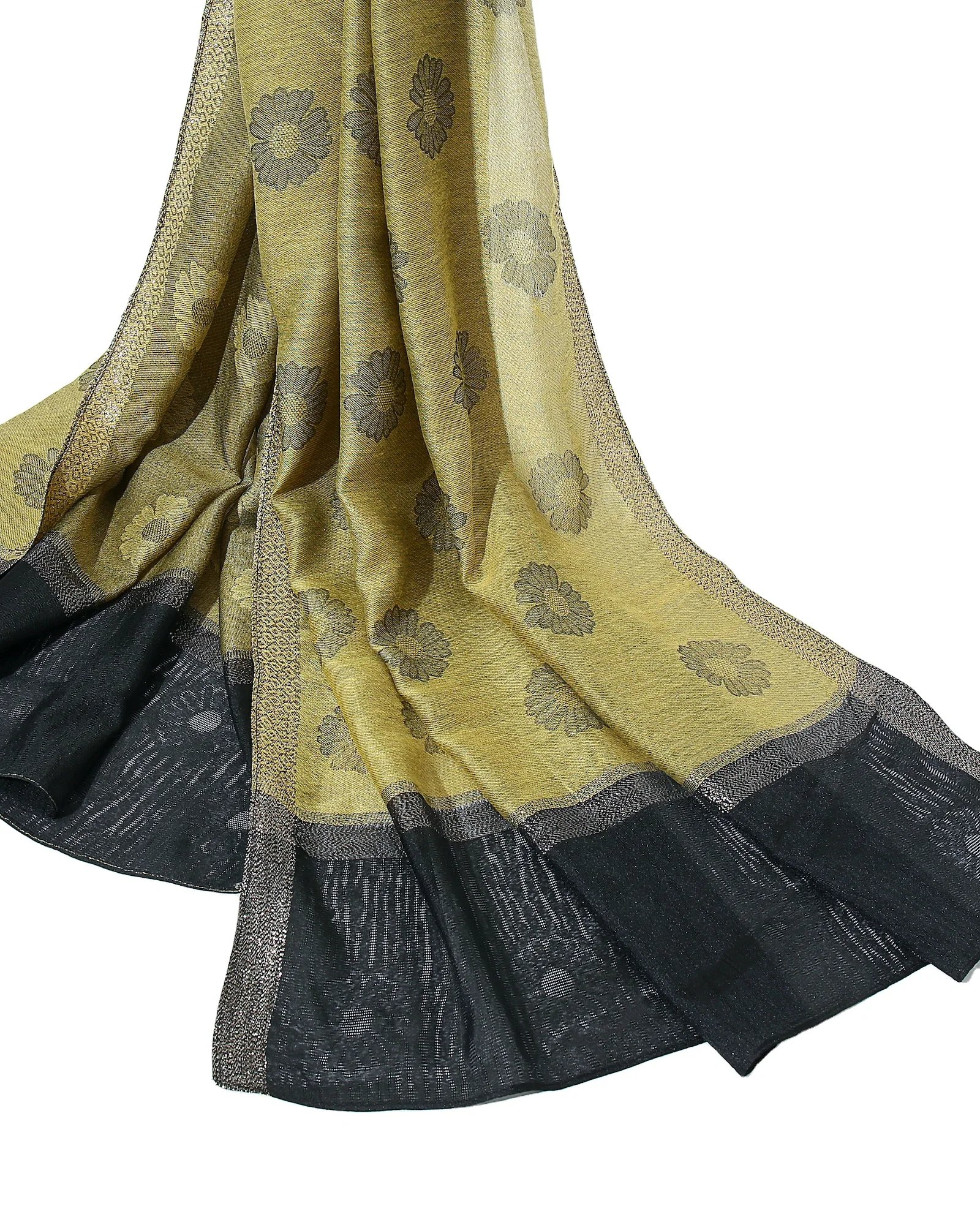 
Amazon Best Seller Luxury Daisy Gold Embroidery Jacquard Silk Long Shawl Hijab Scarf Muslim Wholesale Hijab Malaysia Head Wrap 