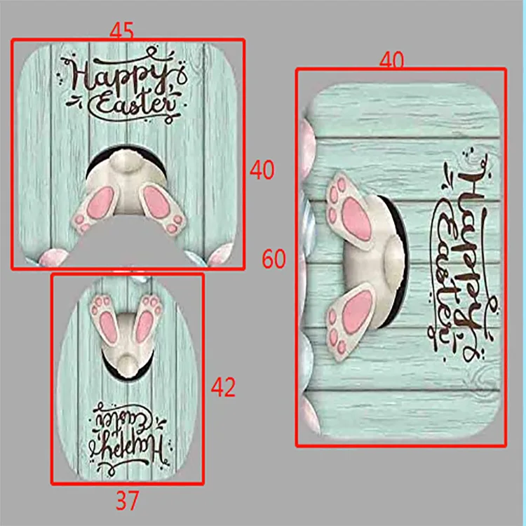 Хит продаж, водонепроницаемая роскошная классическая занавеска для душа из полиэстера для ванной Счастливой Пасхи, набор из 4 шт.