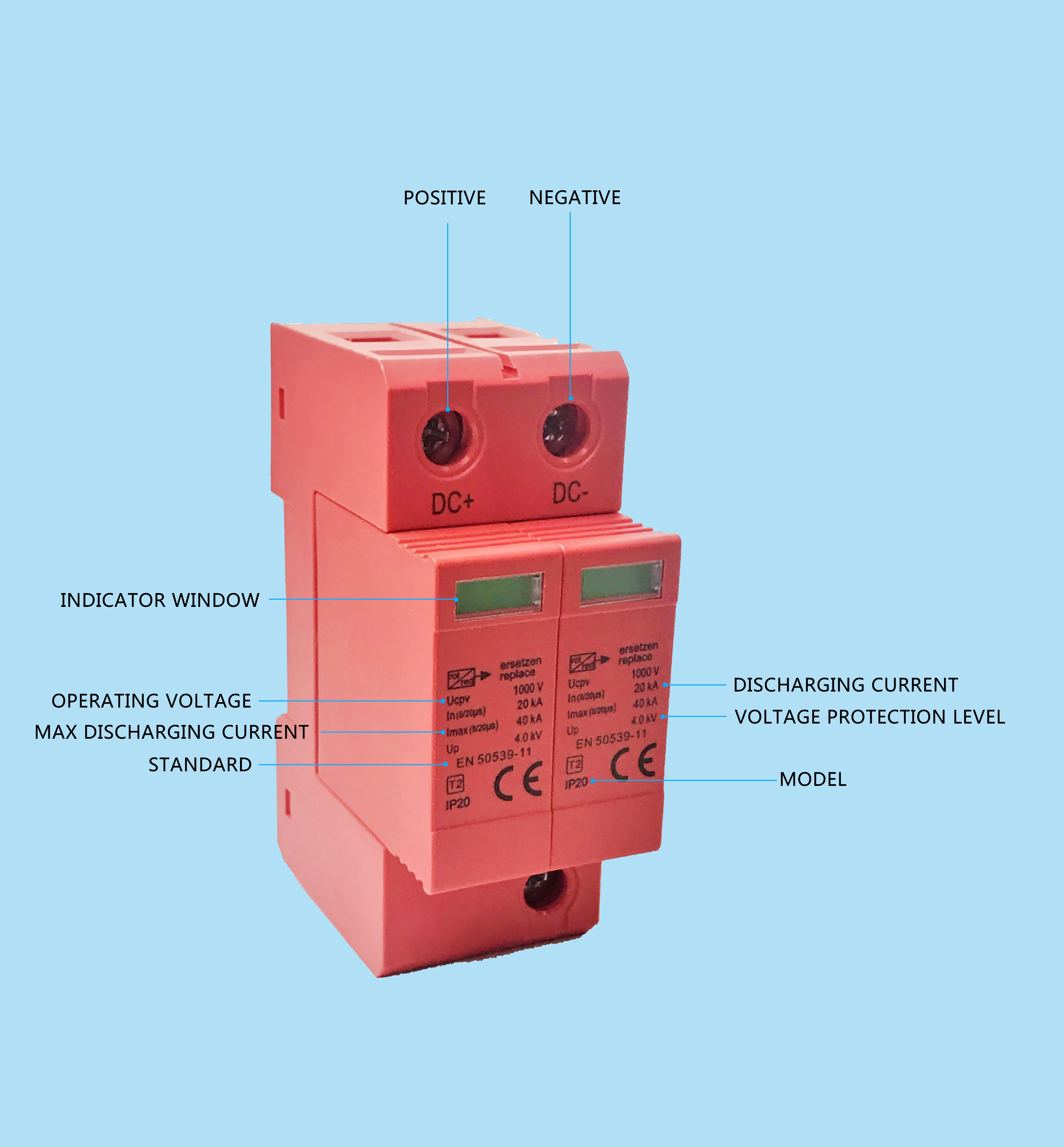 Seanro Electronic Component SPD T2 Three Phase Surge Protection DC SPD for lightning protection