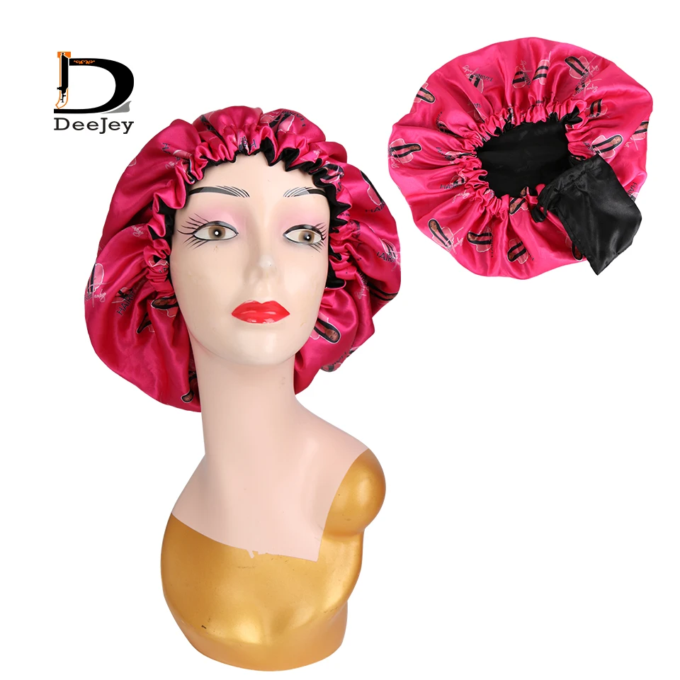Оптовая продажа двухслойные шелковые регулируемые шляпки на заказ детская шляпка для сна с карманом хранения оплетка волос со