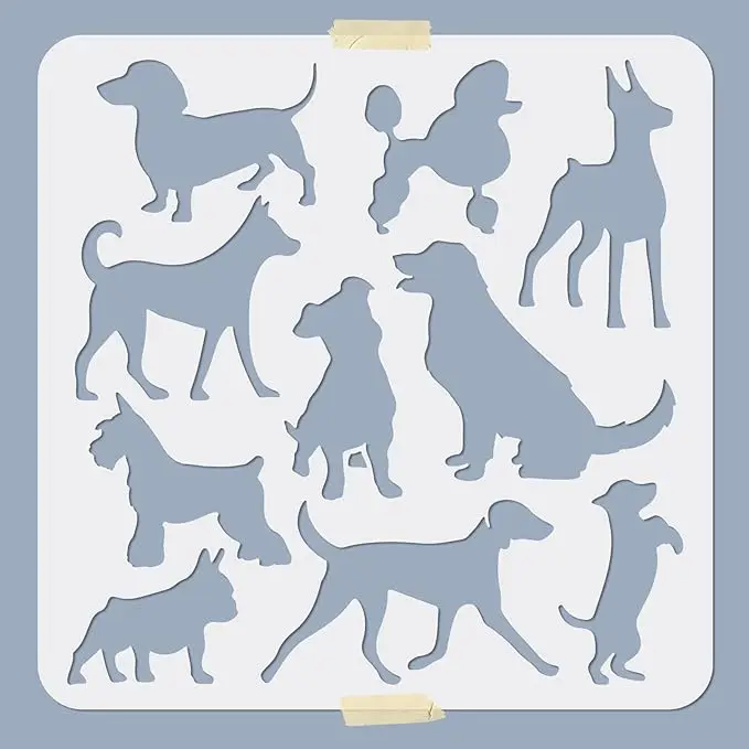 hot sell Halloween Glitter Tattoo Stencil plastic drawing stencils set  for kids play