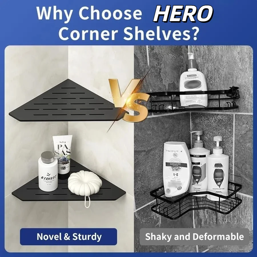 New Design Brushed Shower Shelf Bathroom Accessories Wall Stainless Steel Bathroom Shelf For Washroom