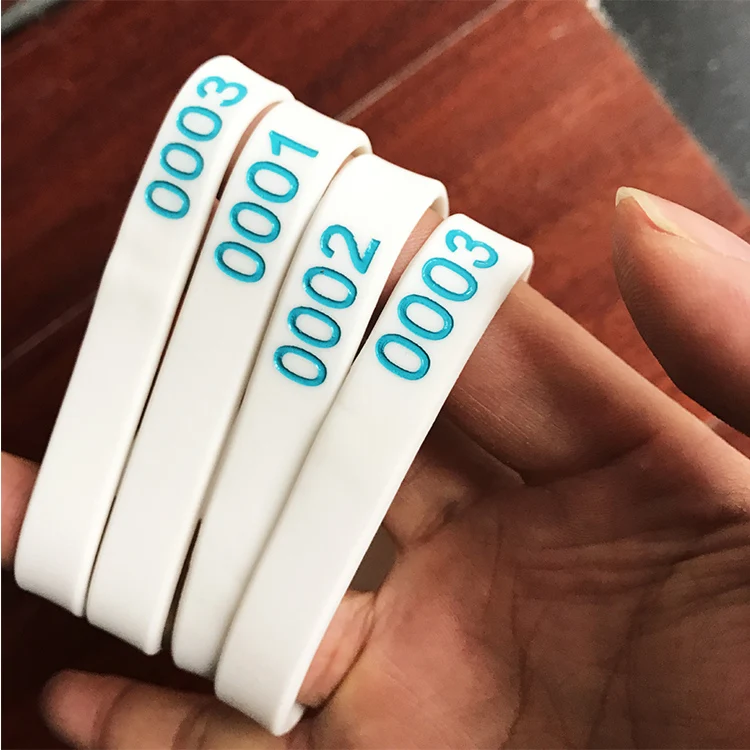Amerpromo Custom debossed Silicone Wristbands Cheap Silicone Bracelets Personalized Wrist Bands With Serial unmbers
