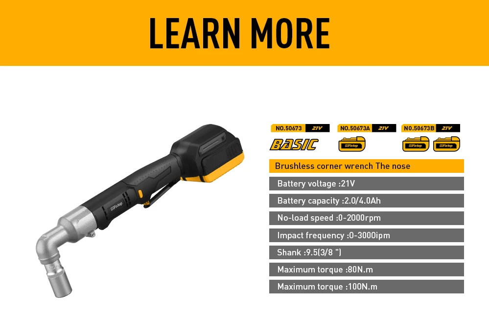 GSFIXTOP Cordless Brushed Lithium Torque Wrench Bare Computer   21V No-load Speed 0-2000rpm