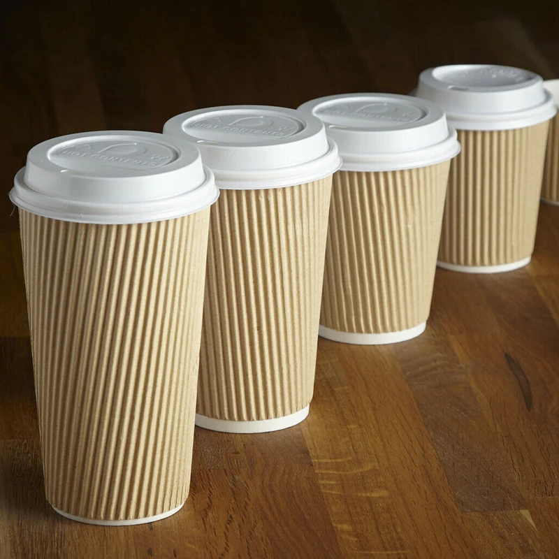 
Customized eco protection corrugated paper cup disposable hot milk tea drink coffe paper cup 