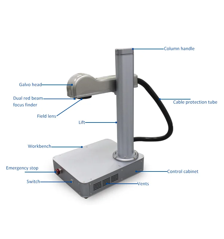 20w Cheap Portable Fiber Metal Laser Marking Machine, Engraving on Pet Id, Dog Tag, Bird Ring
