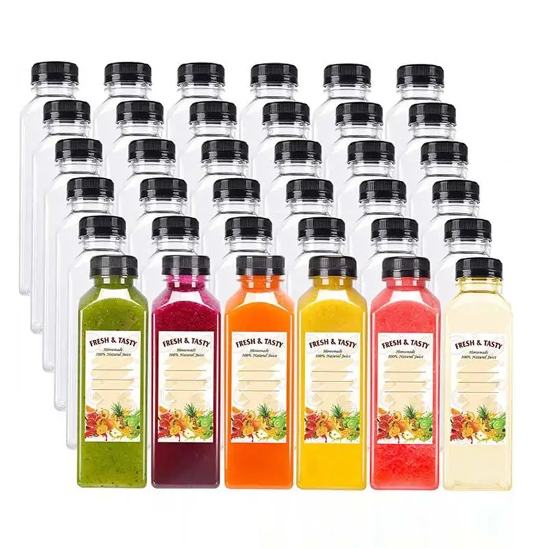 8 12 16 Oz 350 Ml Disposable Drink Bpa Free Clear Juice Plastic Empty Pet Square Juicer Beverage Bottle In Ghana For Tea