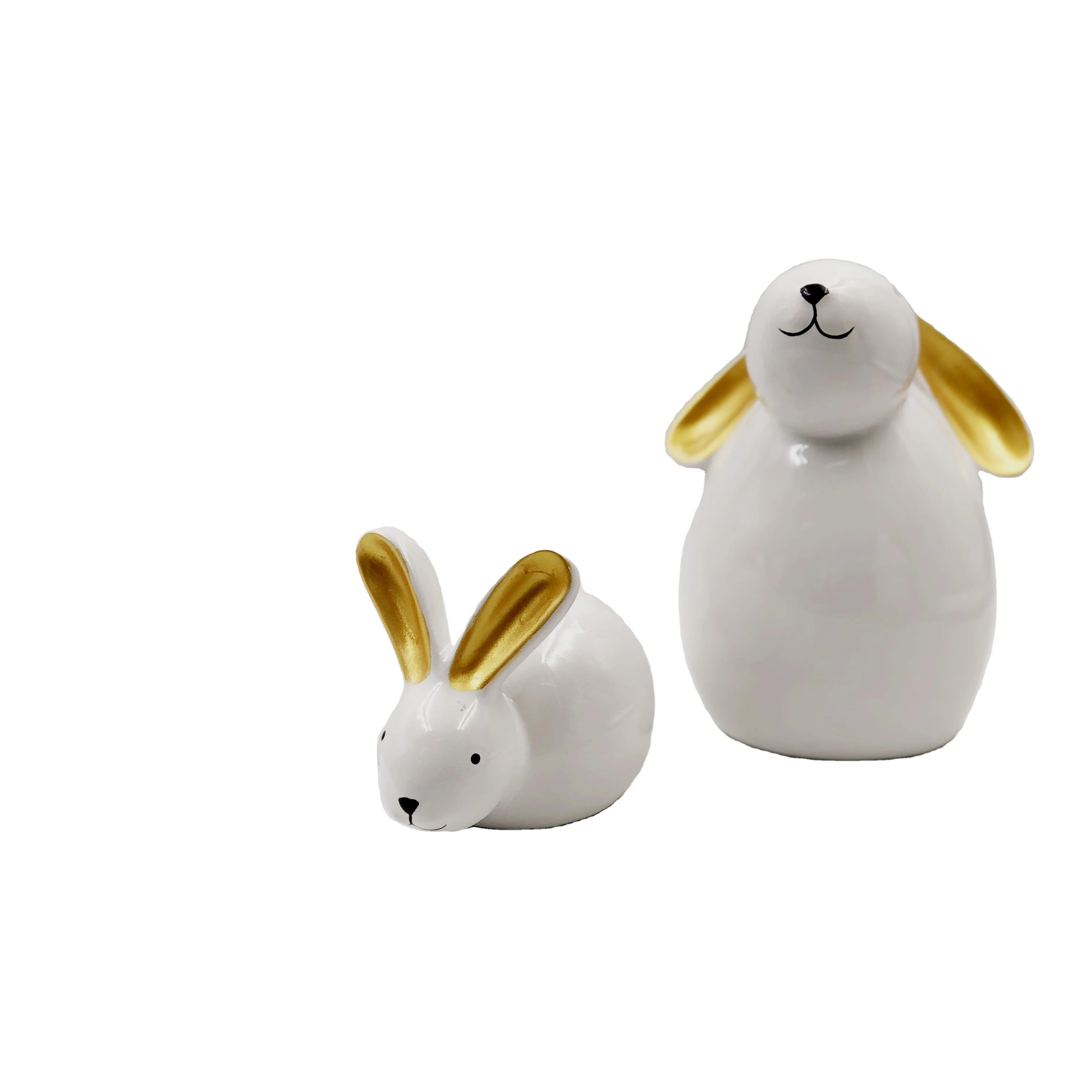 Easter Decoration Handmade Cute White Porcelain Ceramic Rabbit Saving Bank Tank Piggy  Bank