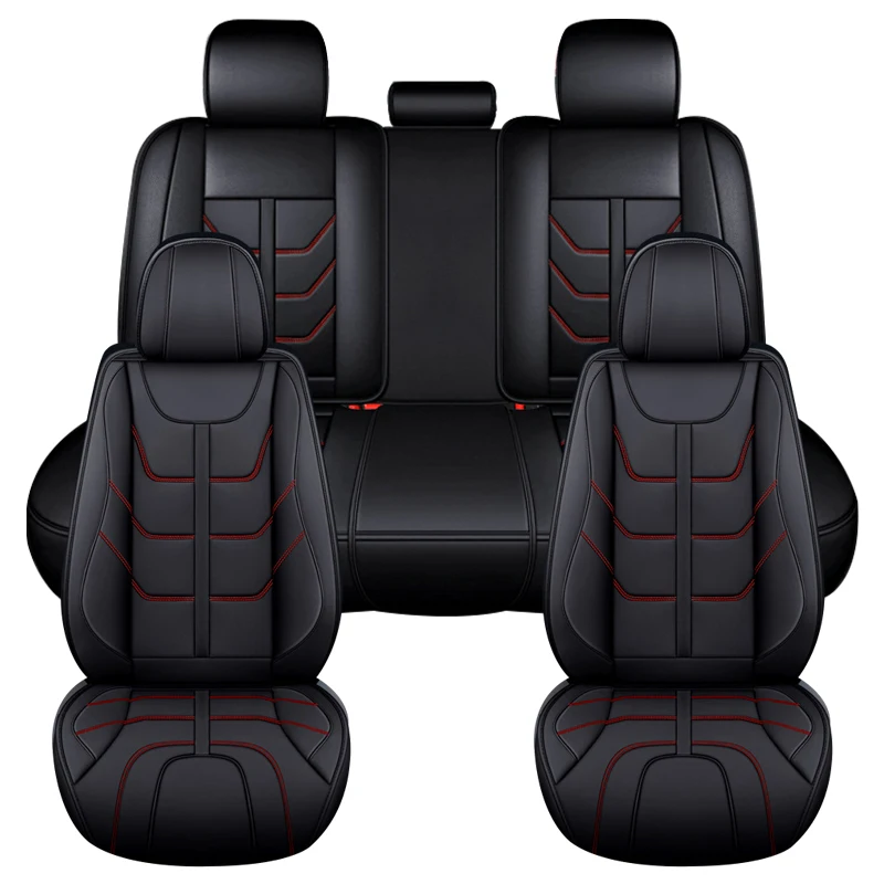 Чехлы из кожи SEAMETAL для автомобильных сидений, полный комплект, универсальный кожаный чехол 5d для автомобильных сидений для HONDA CIVIC