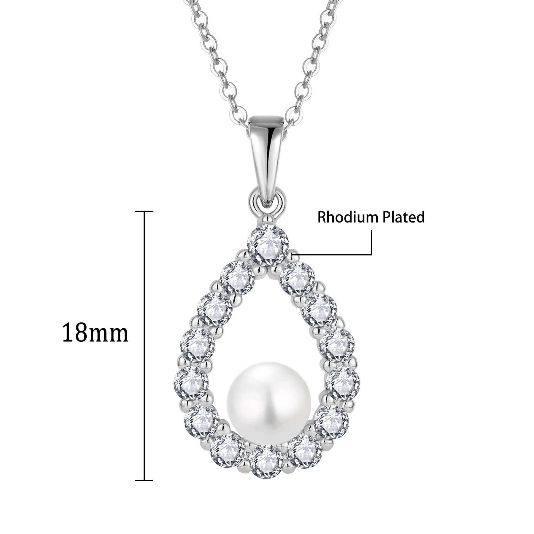 Custom Jewelry New Product Drop Shape Sterling 925 Silver Crystal Retro Freshwater Pearl Necklace For Women