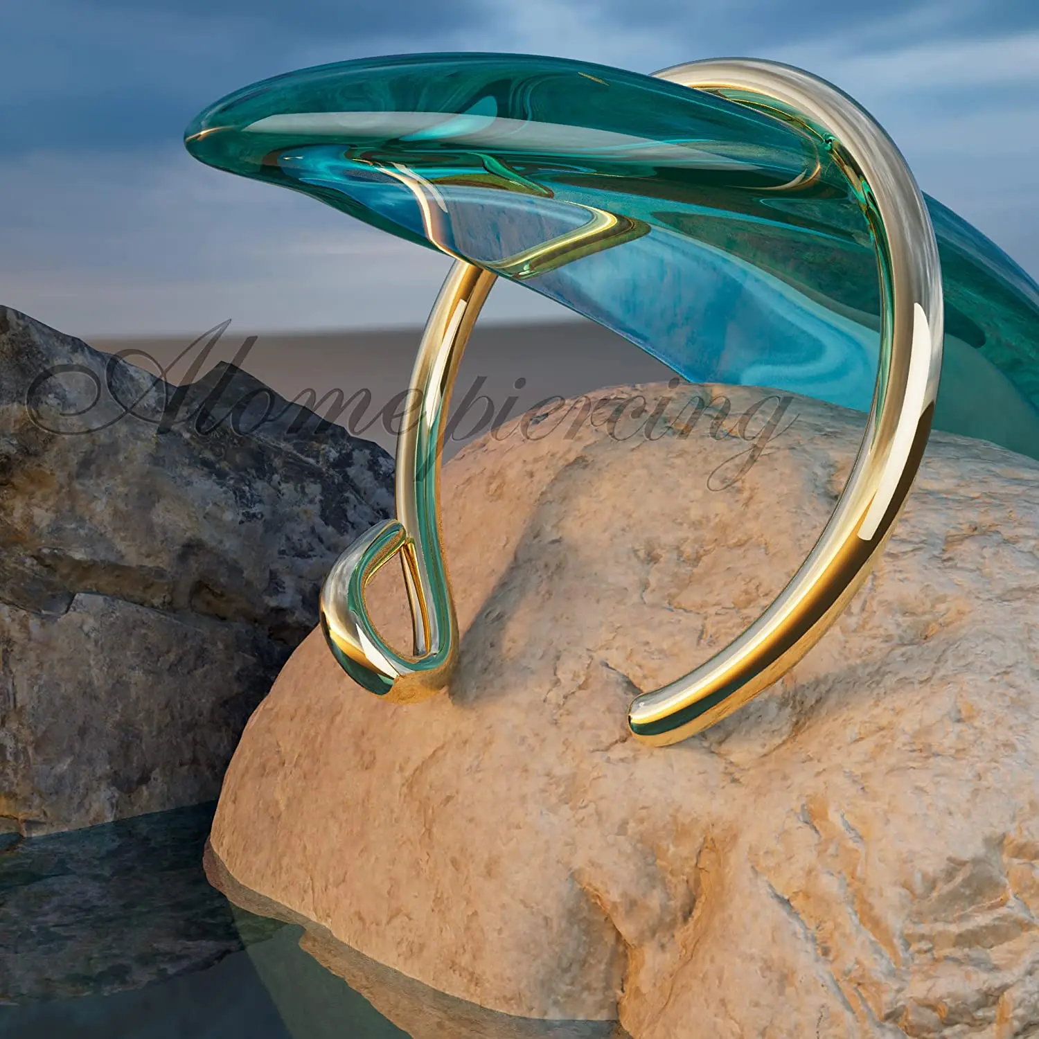 20G Fake Lip Ring 14K Gold fake Lip jewelry piercing Faux Ring clip on Lip ring