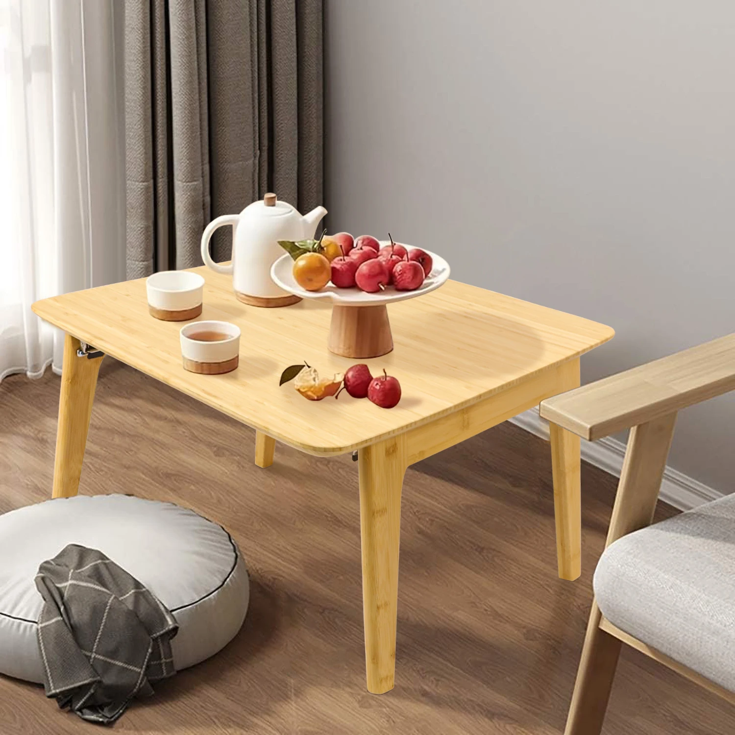 GL Home Office Foldable Bamboo Customized Dining Tea Table High Quality Coffee Computer Table Best For Dinning Room