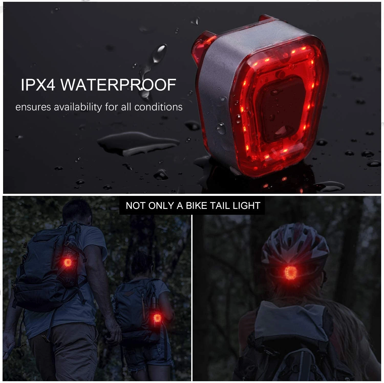 Высококачественная Водонепроницаемая задняя фара для велосипеда IPX4