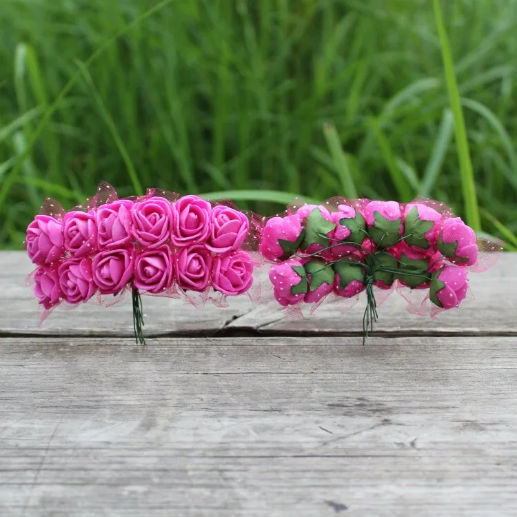 Artificial rose, handmade foam flowers,diy candy box, garland accessories 144pcs/bag